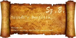 Szitár Bertilla névjegykártya